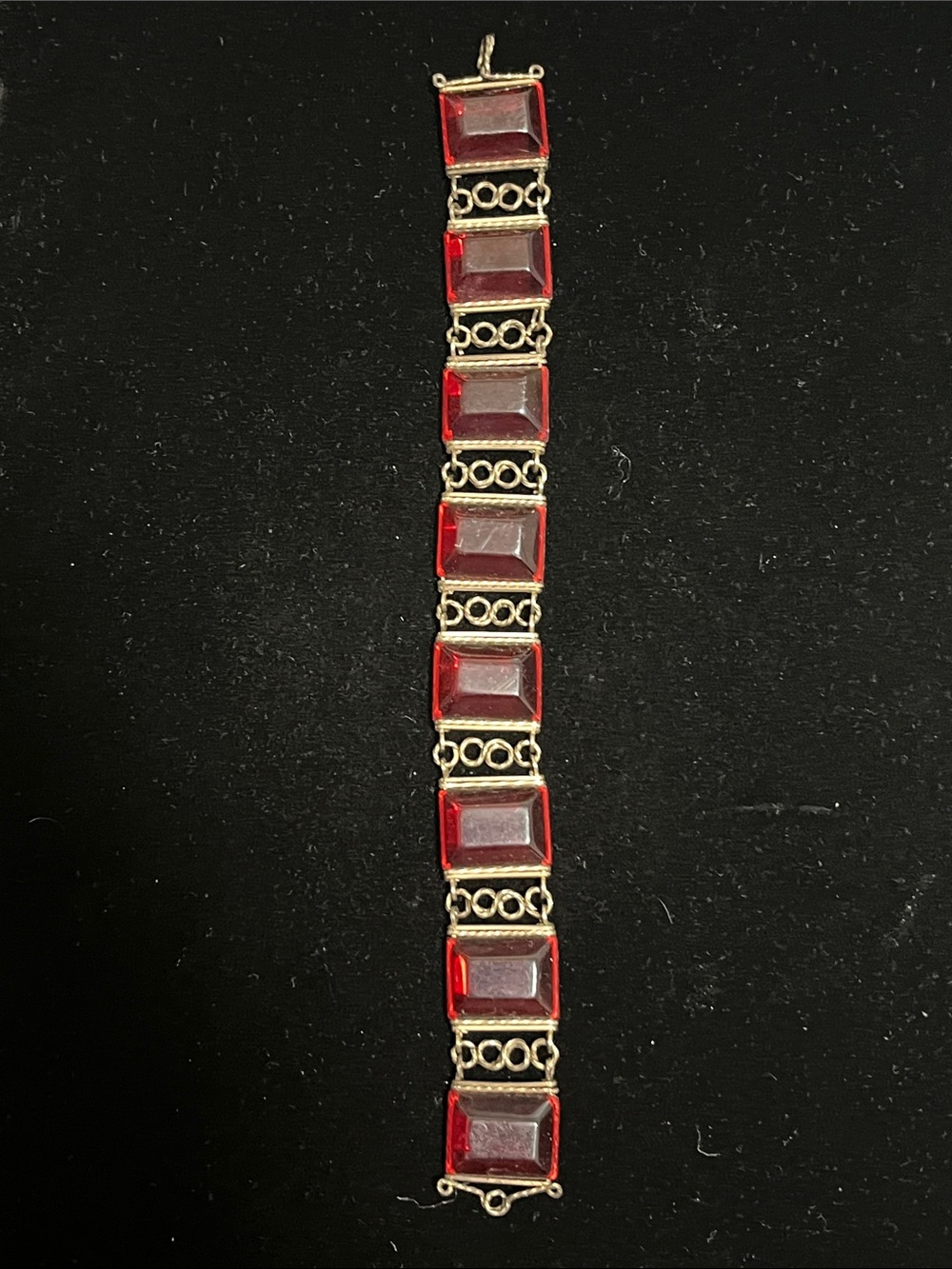 Red Gemstone Link Bracelet - Women Jewelry